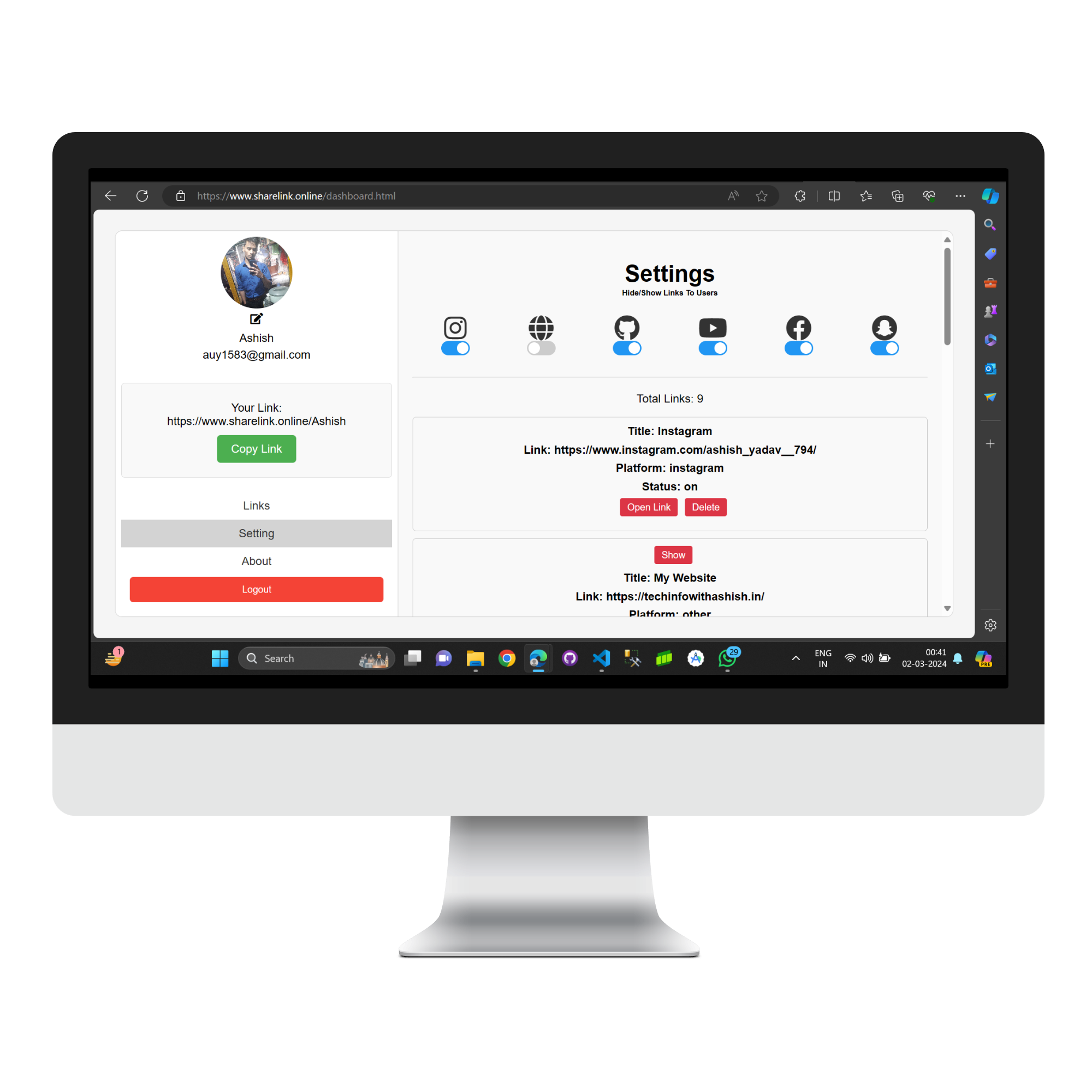 Share Link demo Image 3